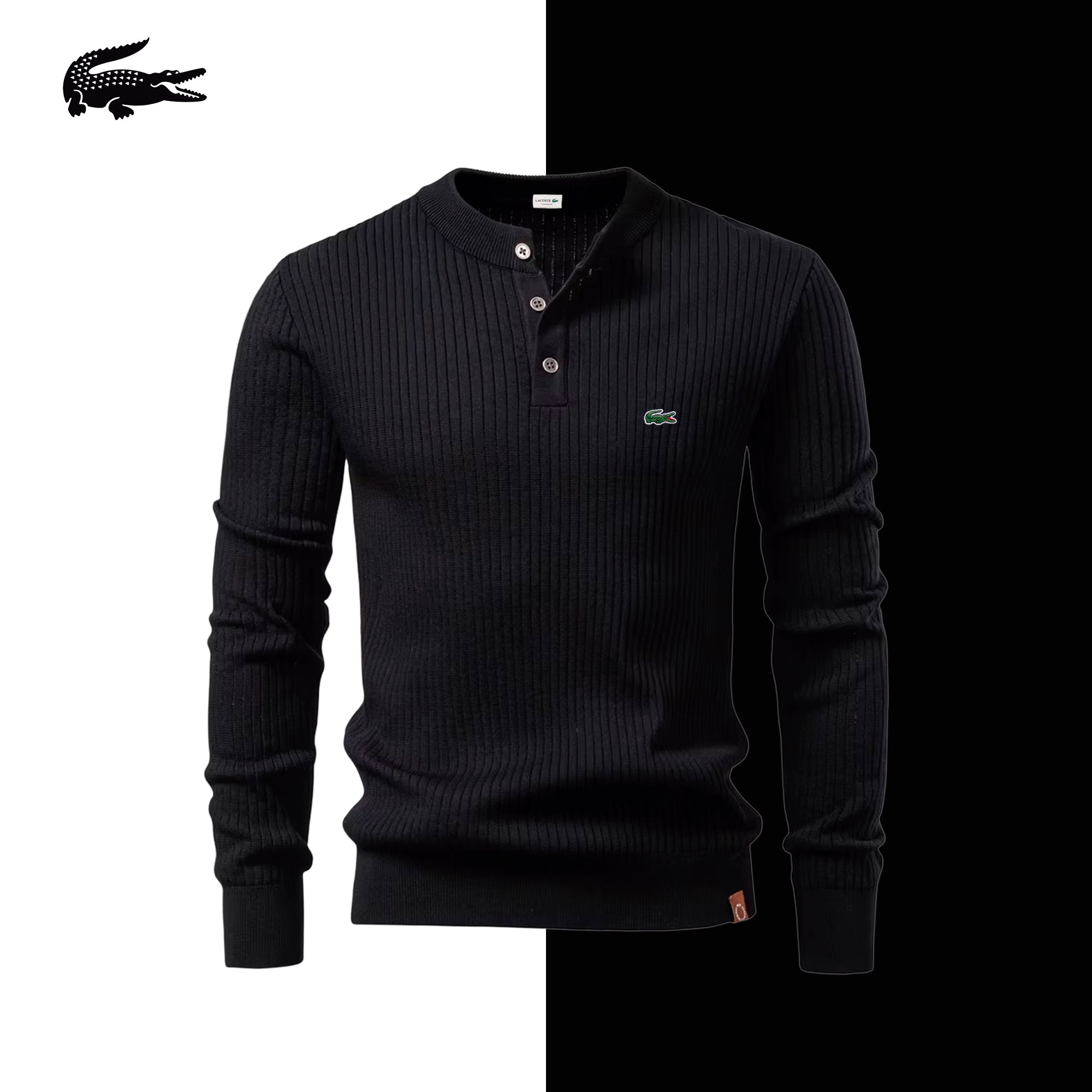 LC Windsor Ribbed Knit Henley